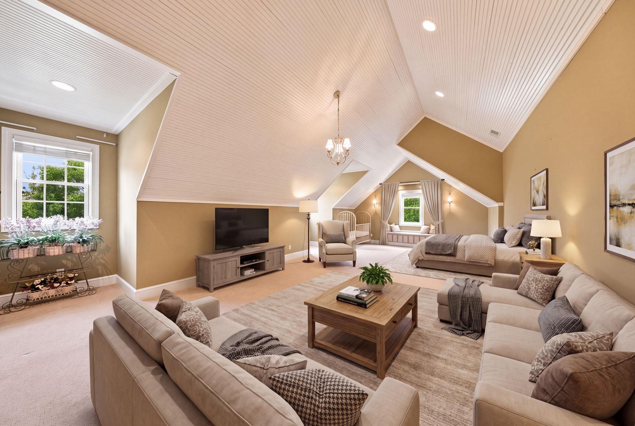 Guest suite living room (virtually staged)