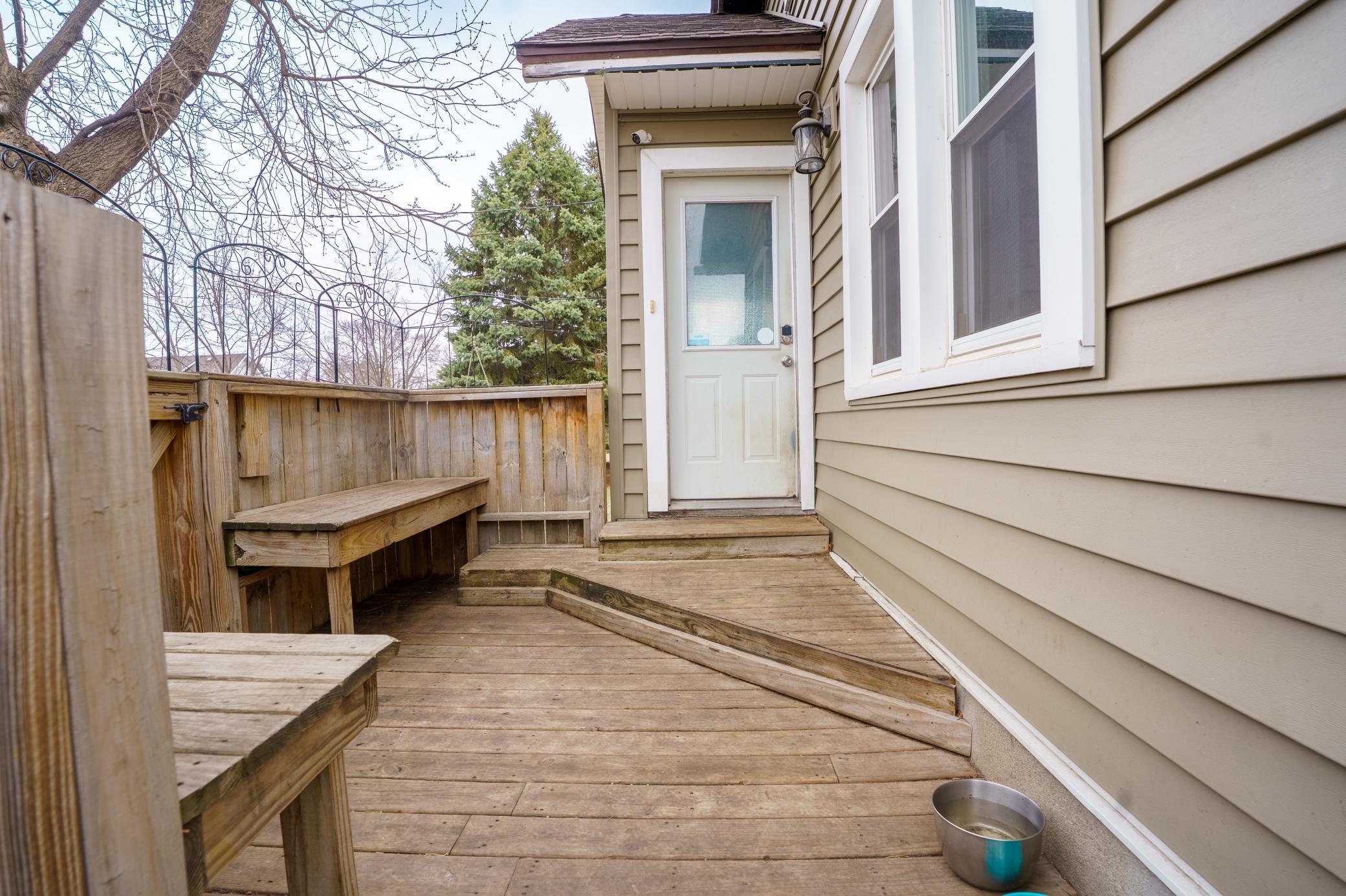 Private Gated Front Porch with Built-in Seating