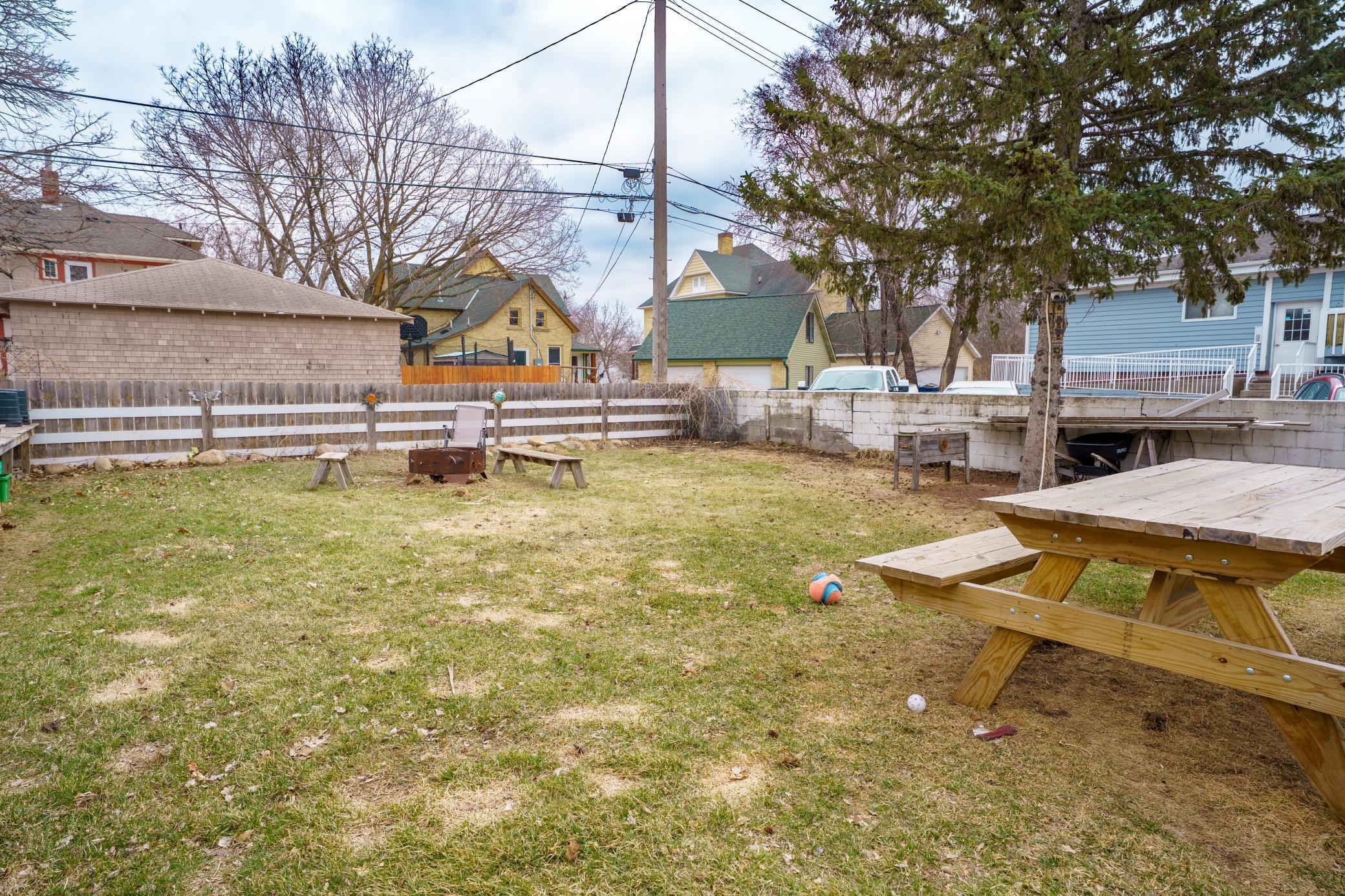 Spacious and fenced-in backyard