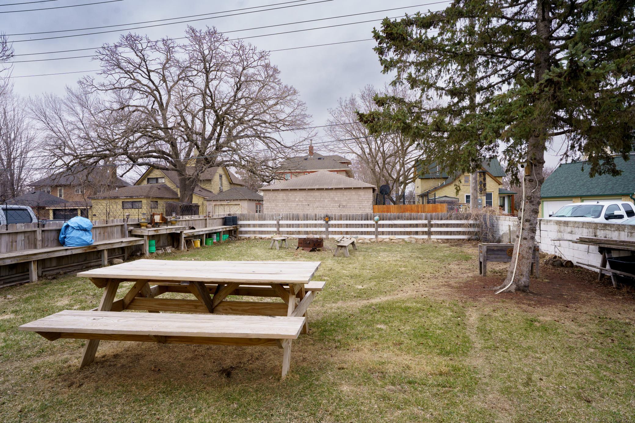 Spacious and fenced-in backyard