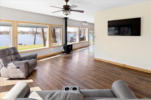 The lake views are endless in this home!