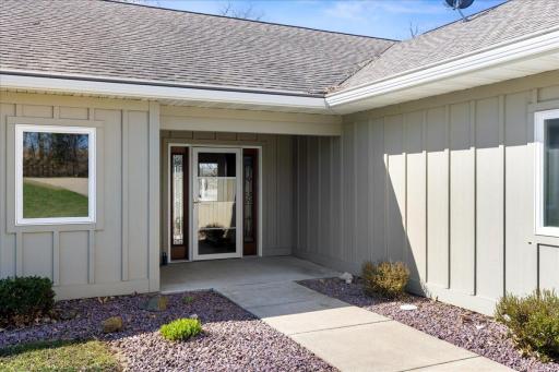Covered front entry area and walk way.