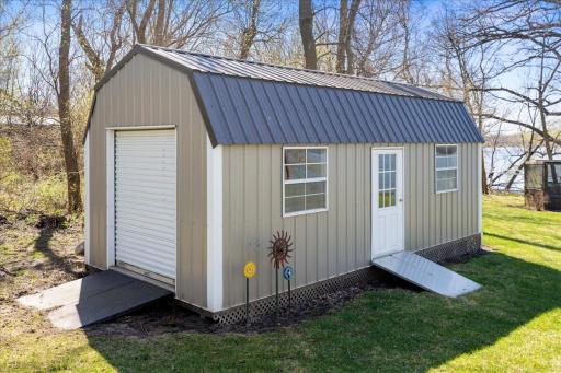 Large storage shed. The perfect space to stash all those lake toys!