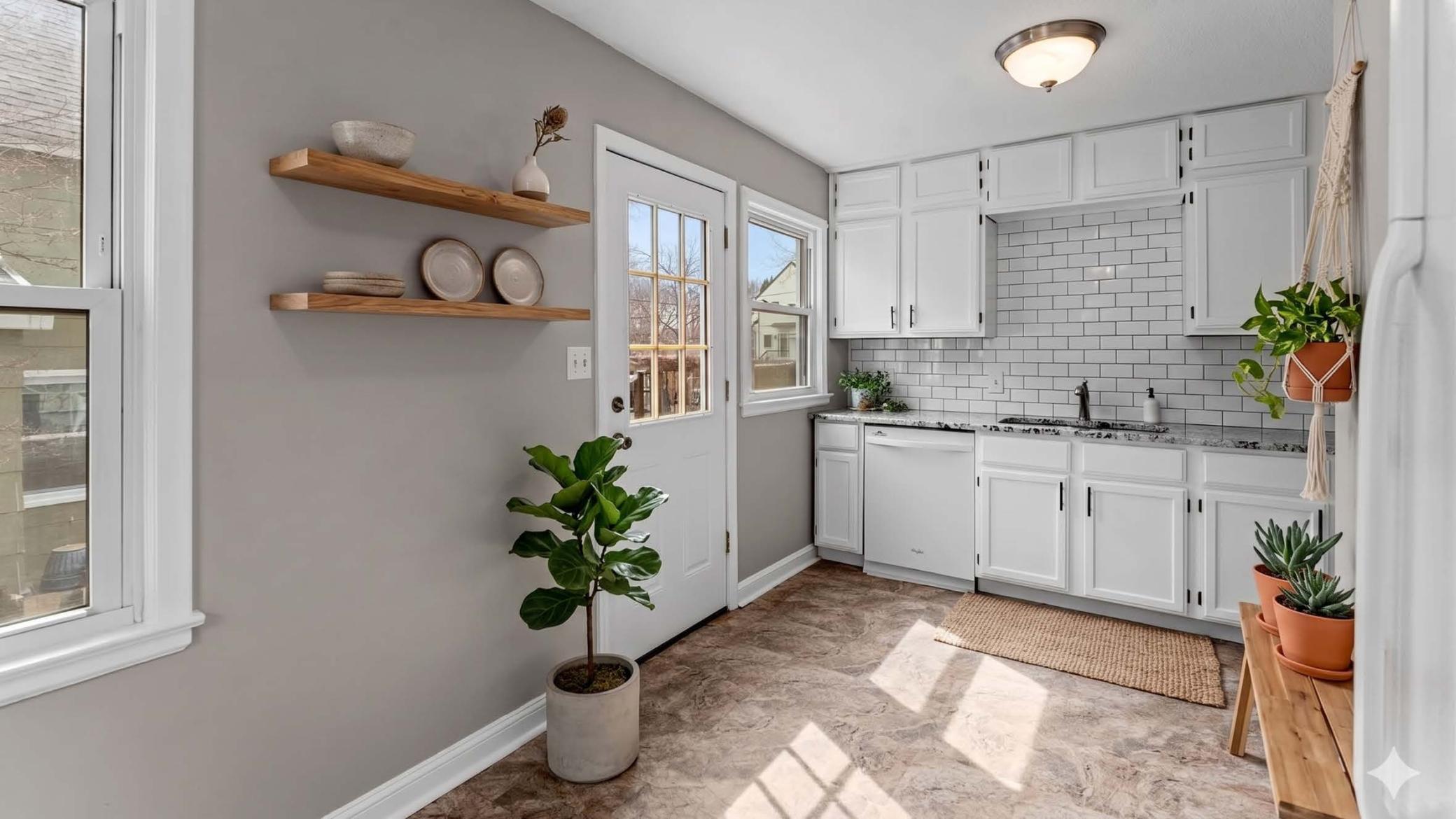 Updated and stylish kitchen (virtually staged)