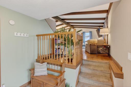 Front door foyer open to living room