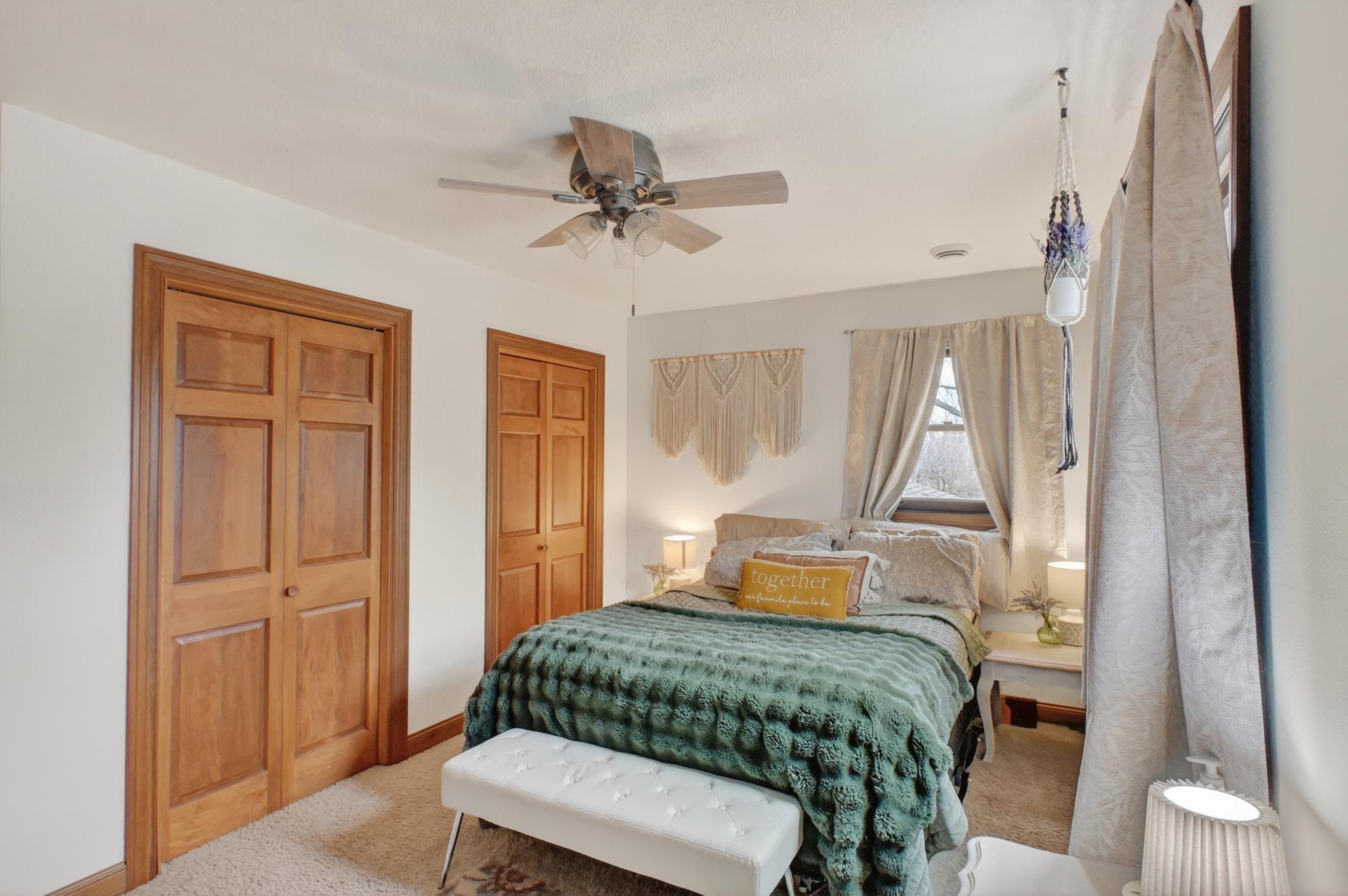 Primary bedroom with double closets