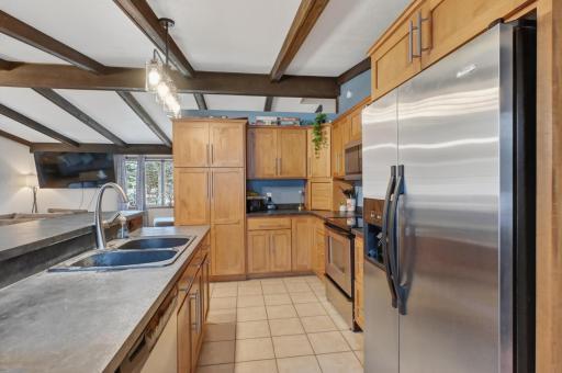 Large kitchen with Stainless steel appliances