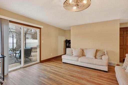 Main floor family rm pic leads to 1/4 bath