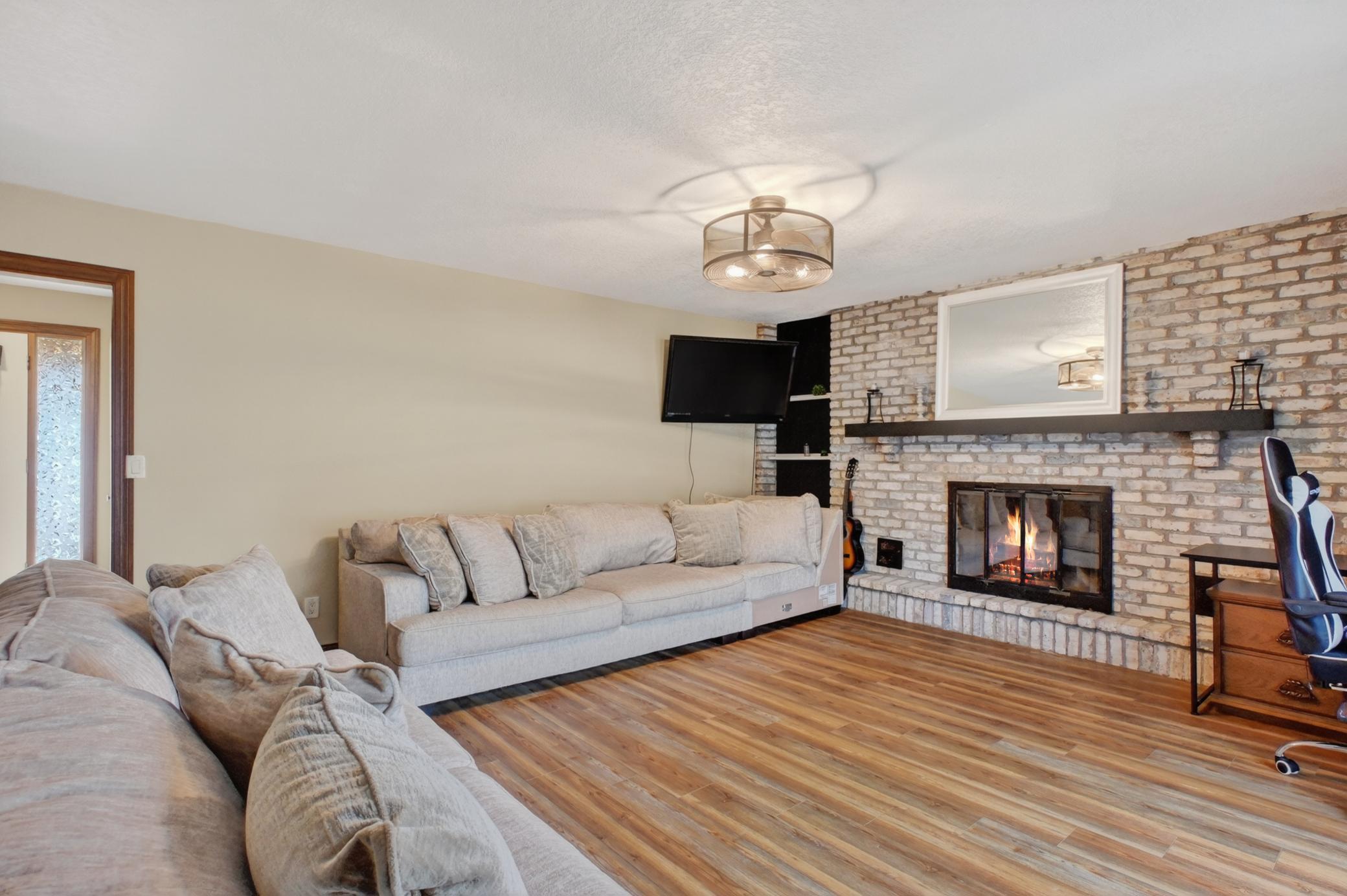 Main floor family room with fireplace (wood)