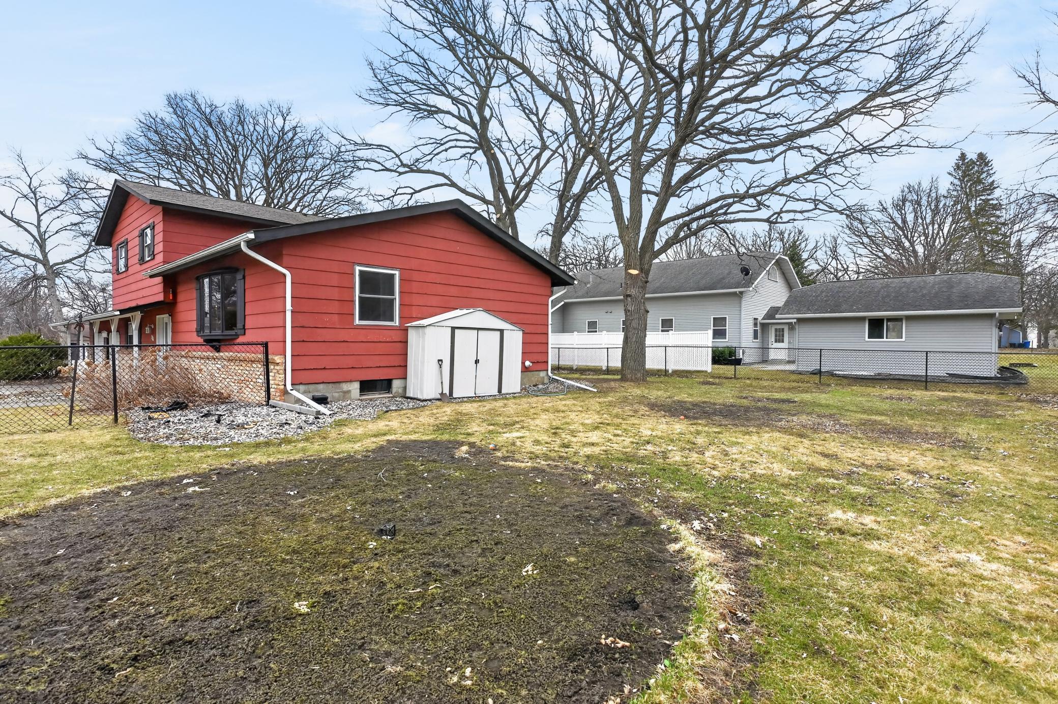 Side-yard with fencing