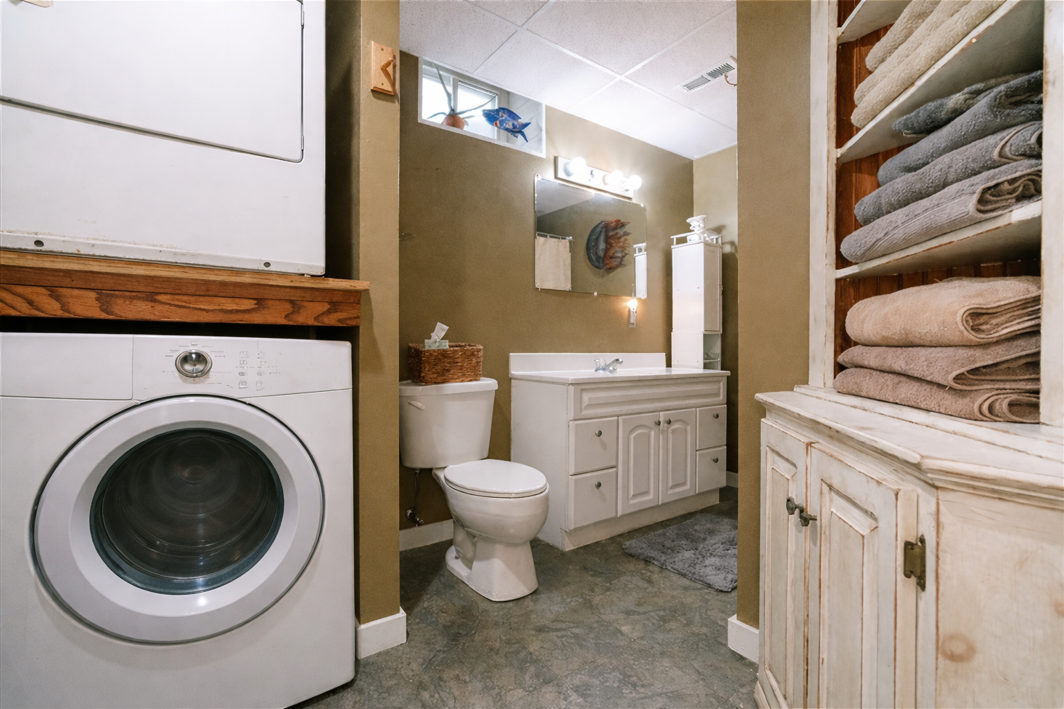 Basement Bathroom w/ Laundry