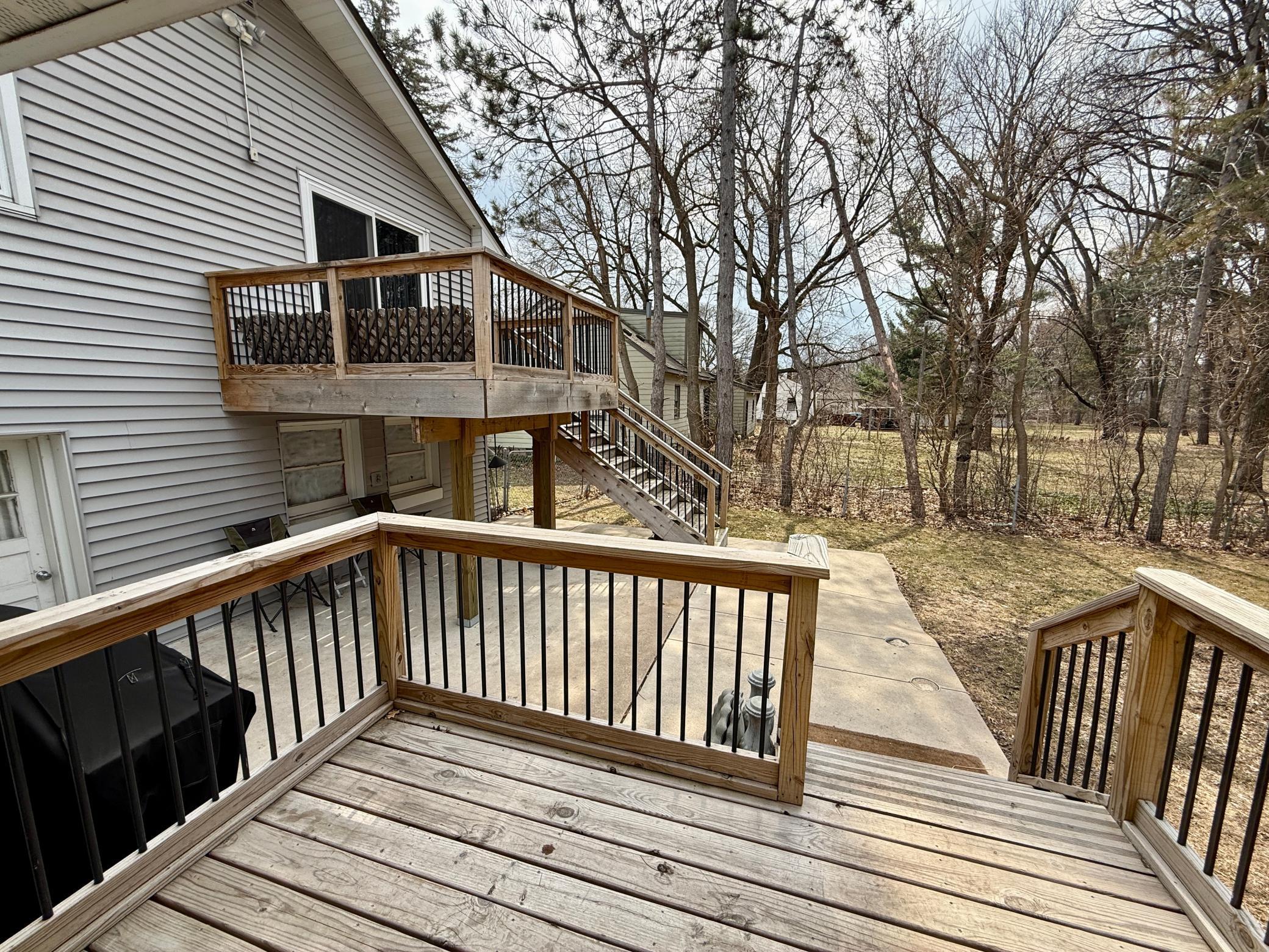 Deck from one of the upper bedrooms and from the main floor family room addition