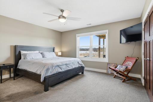Lower level bedroom with 3/4 bath ensuite