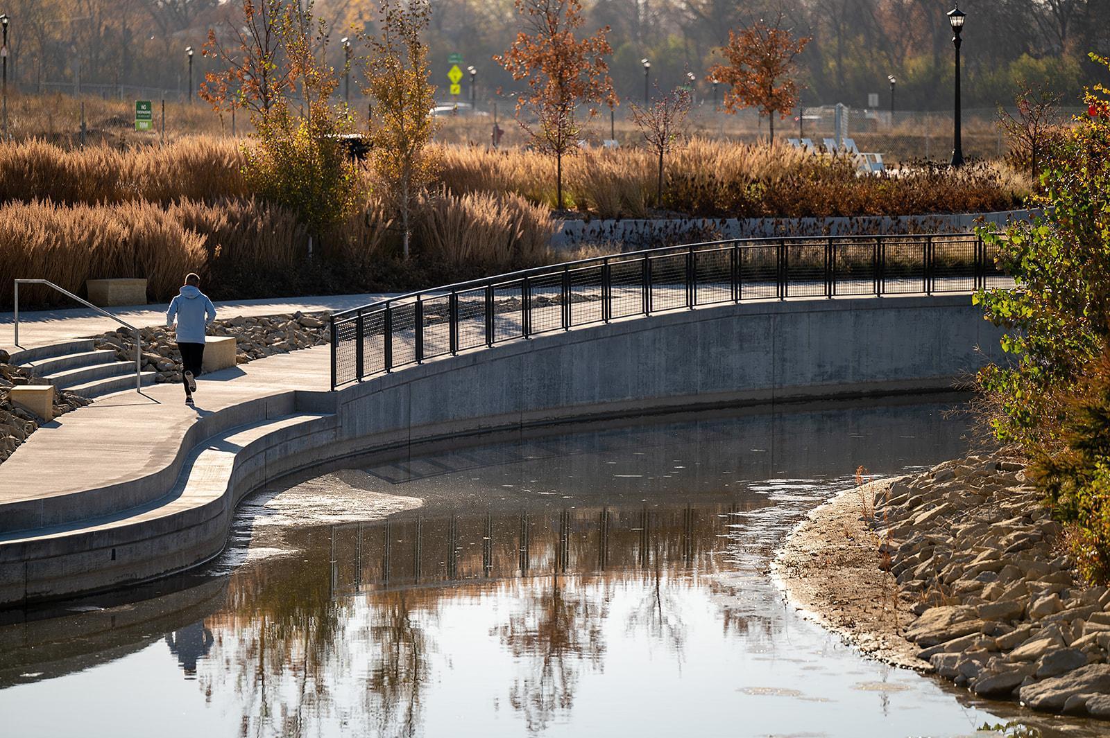 10 miles of pedestrian and bike paths.