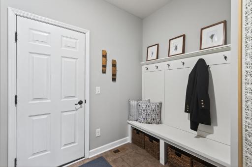 Mud Room with Built-in Bench and Hooks