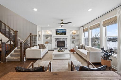 Gas Fireplace and Build-in Cabinets