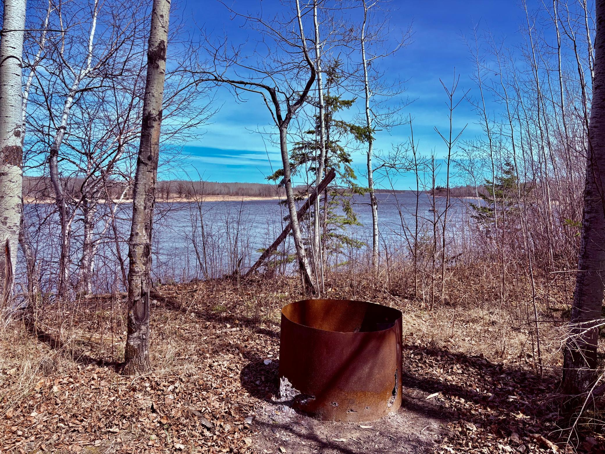 Fire pit over the River