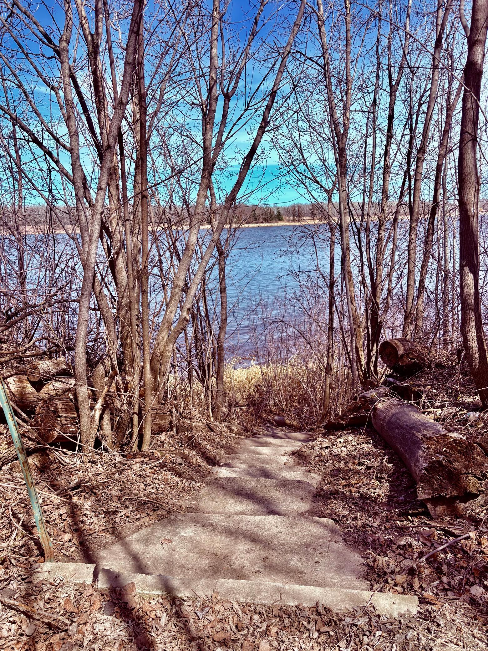 Concrete stairway to River
