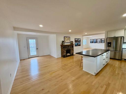 Dining area with walk out to deck