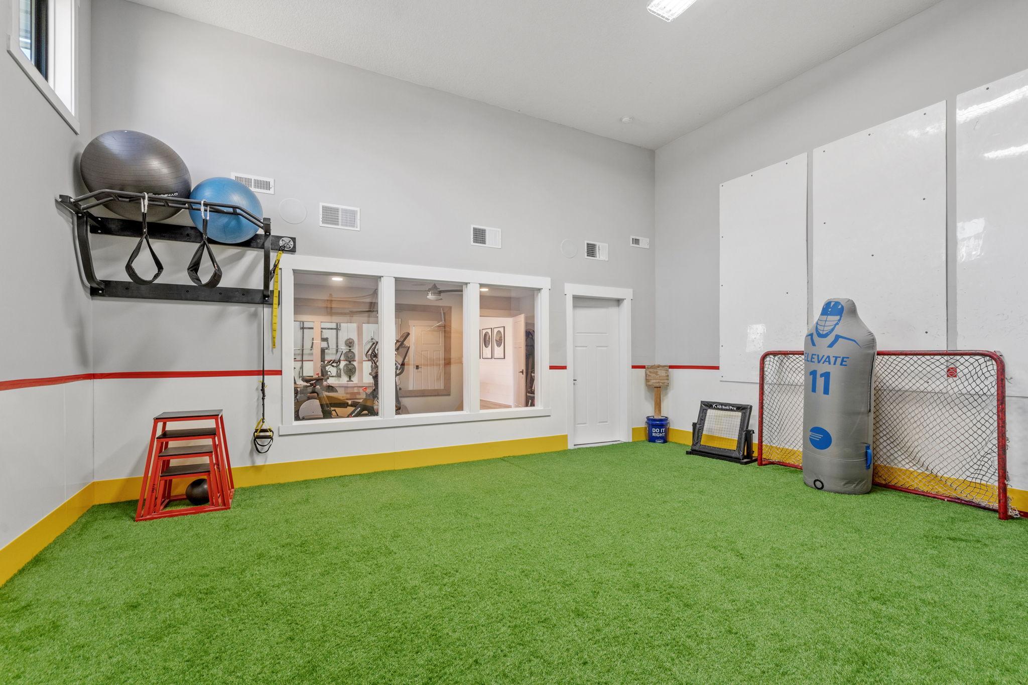 Built for performance and fun. This indoor sport court creates the ultimate space for athletes, families, and anyone who wants an active lifestyle right at home.