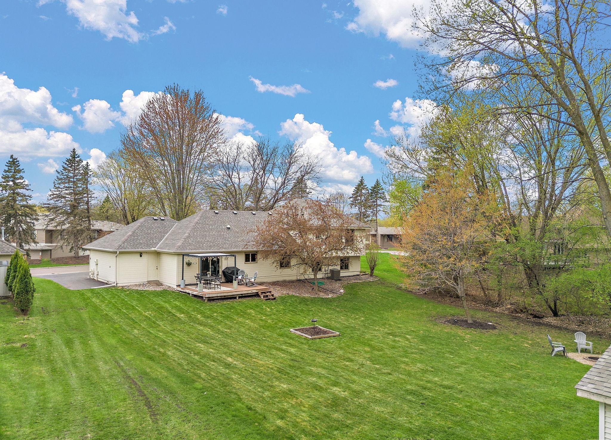 A bird's eye view of the back of the property.