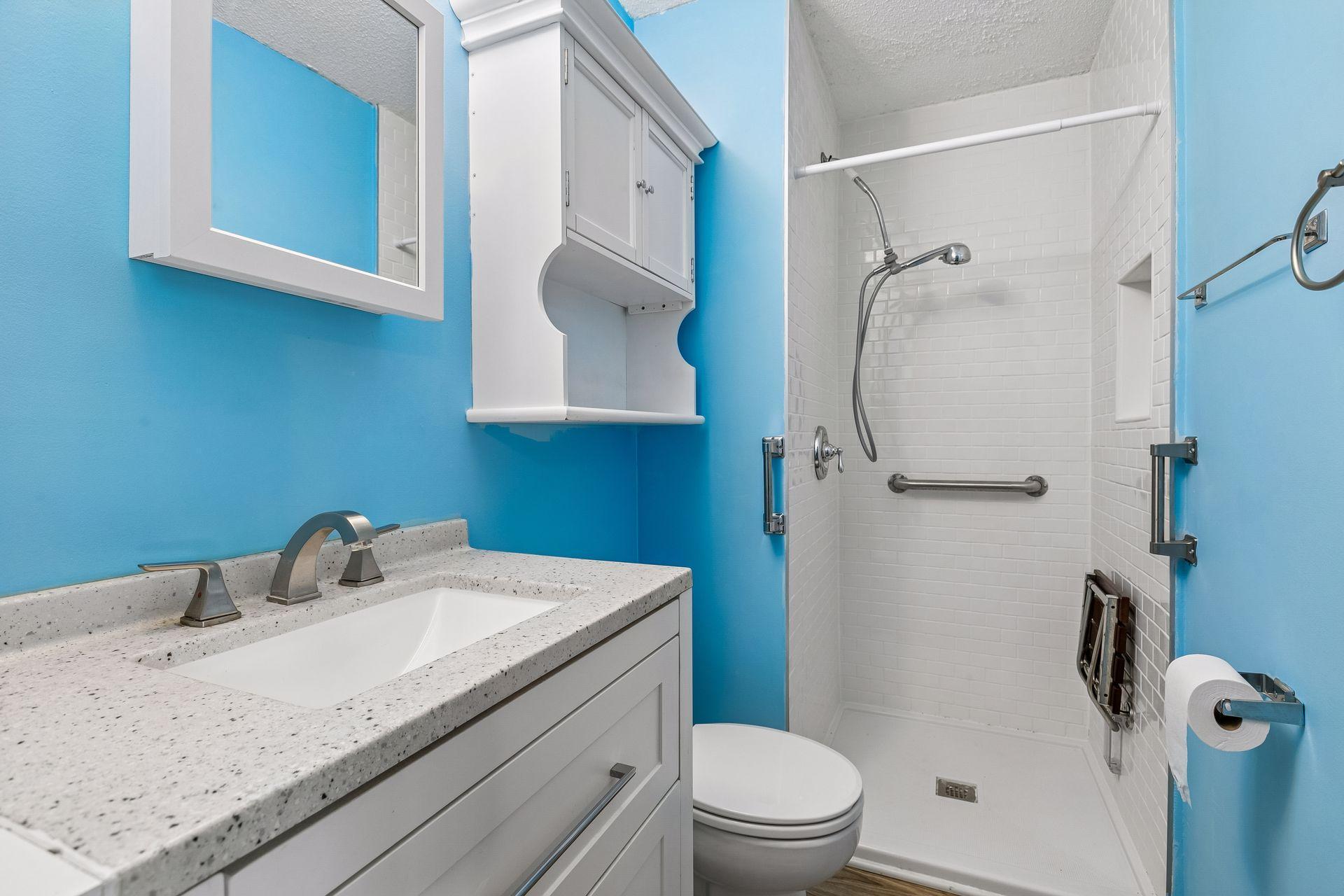 Lower level three quarter bath