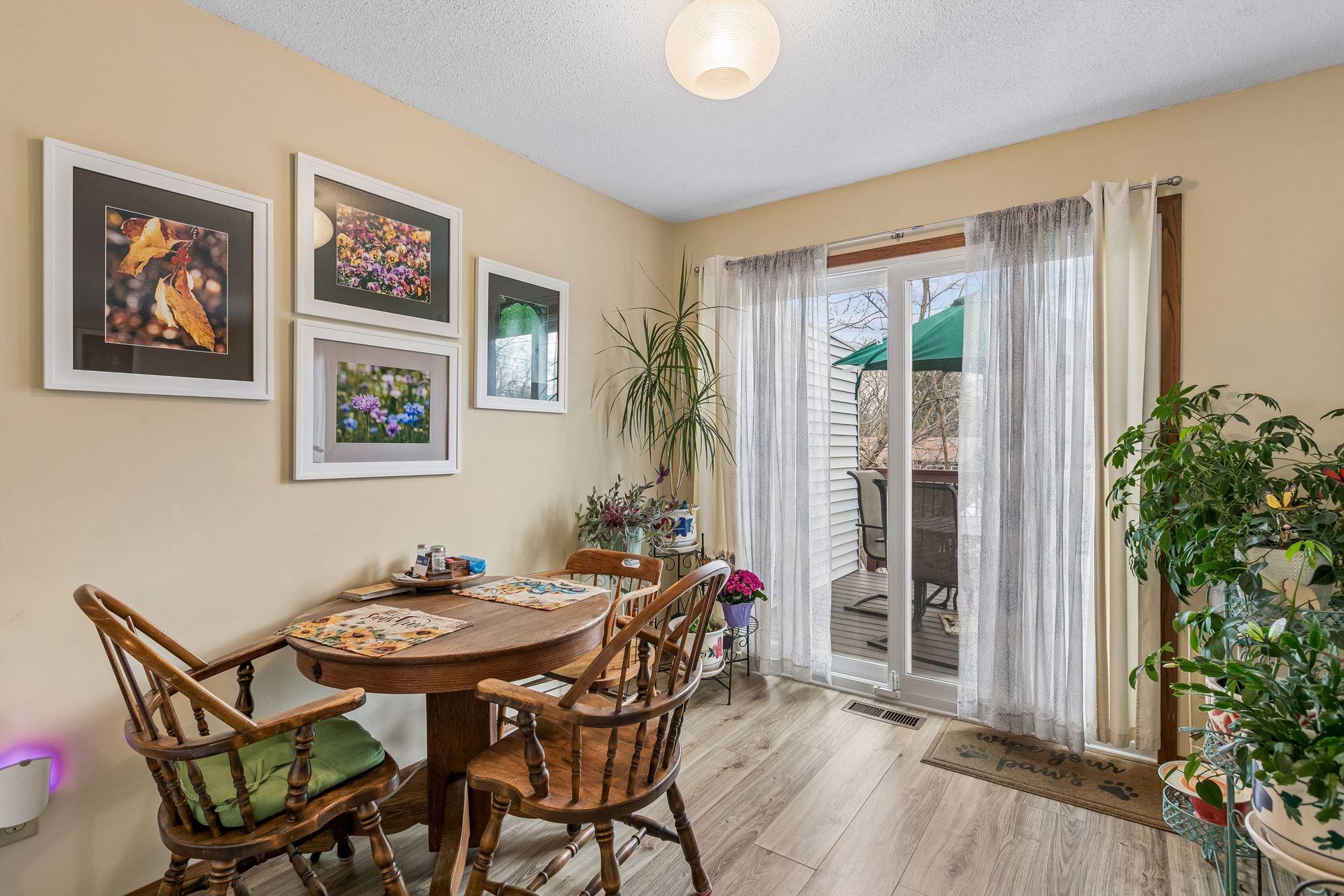 Dining area has access to deck with newer sliding doors