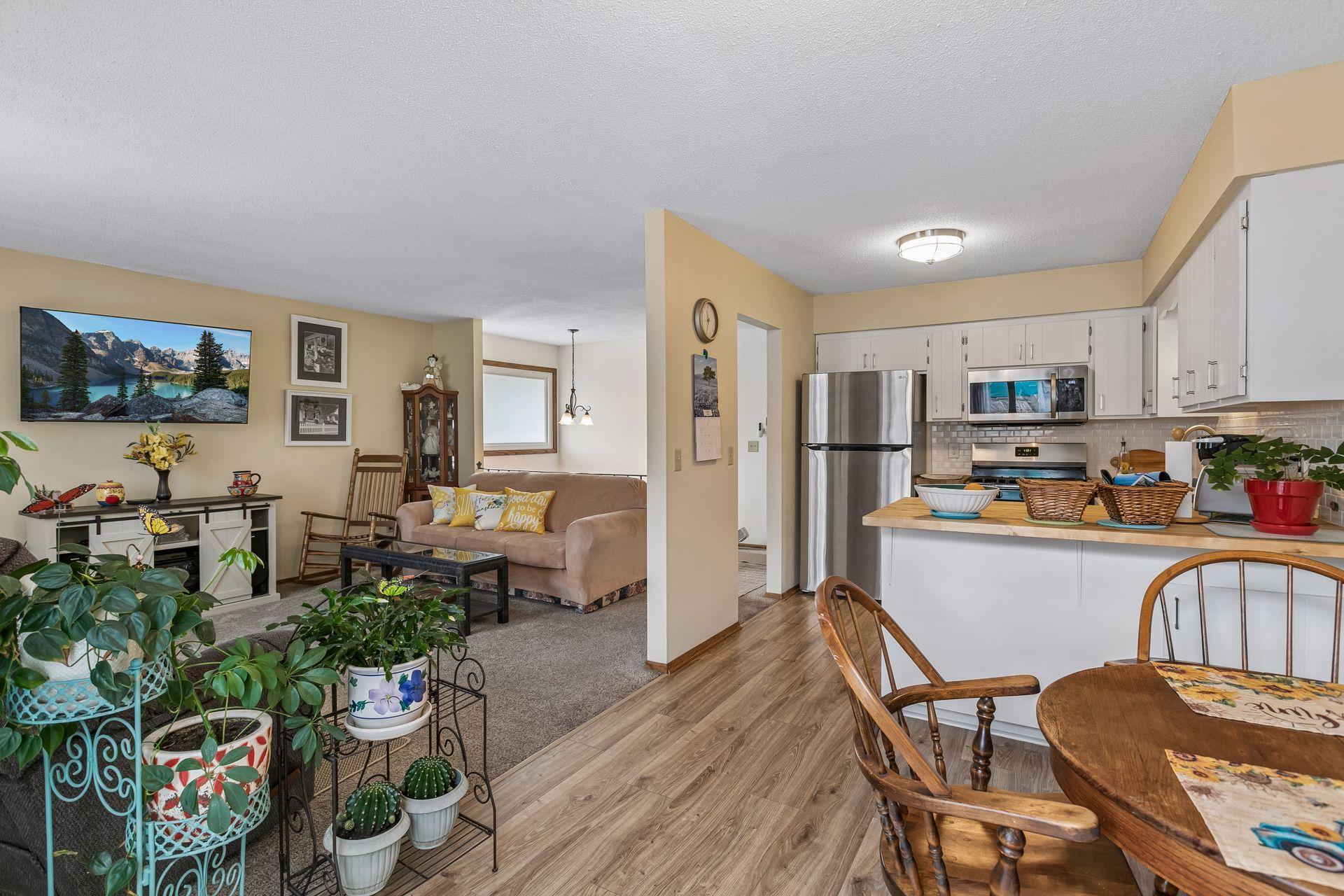 Kitchen with newer stainless steel appliances