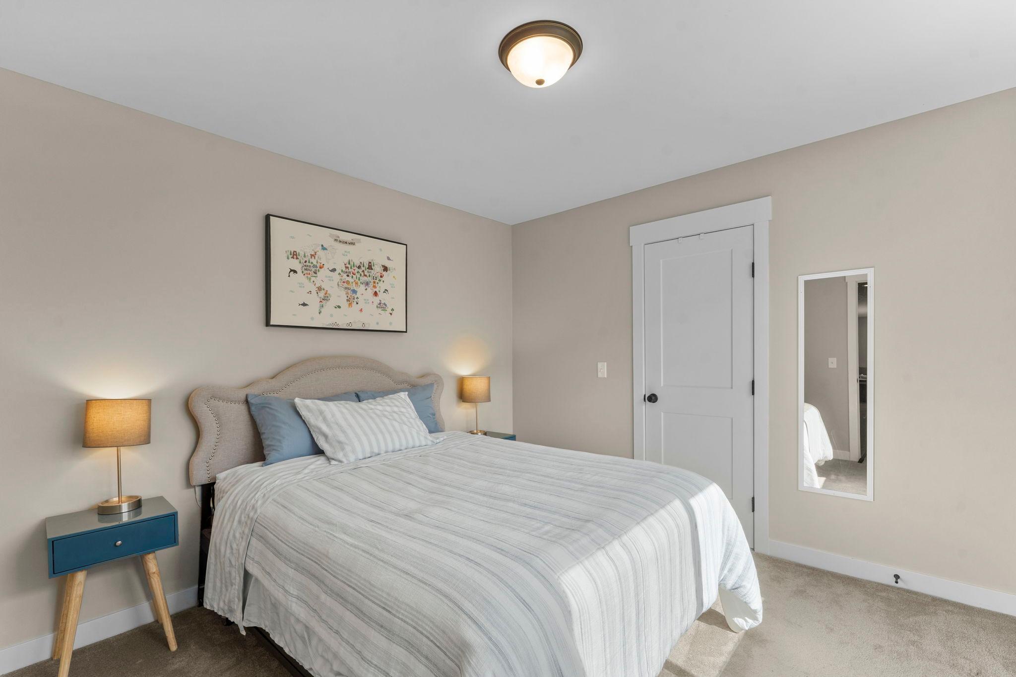 Lower level 2nd bedroom with walk-in closet