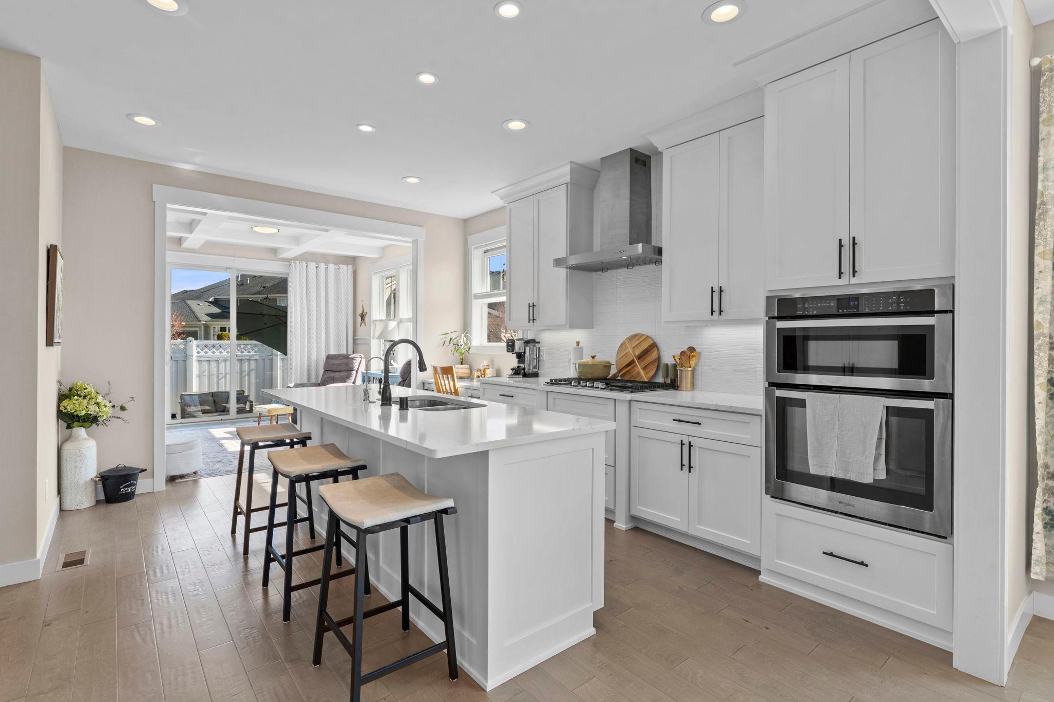 Open kitchen with quartz countertops