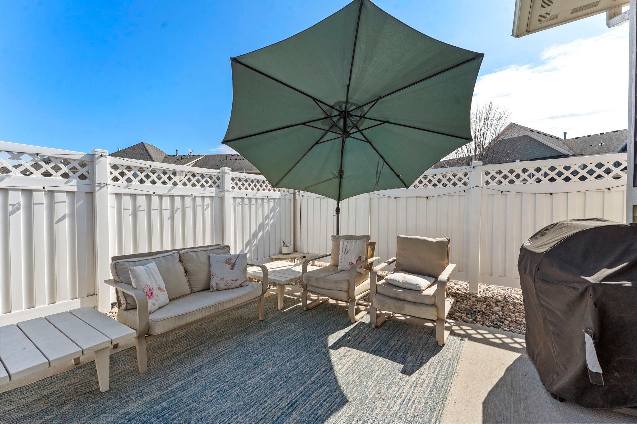 Private patio in back