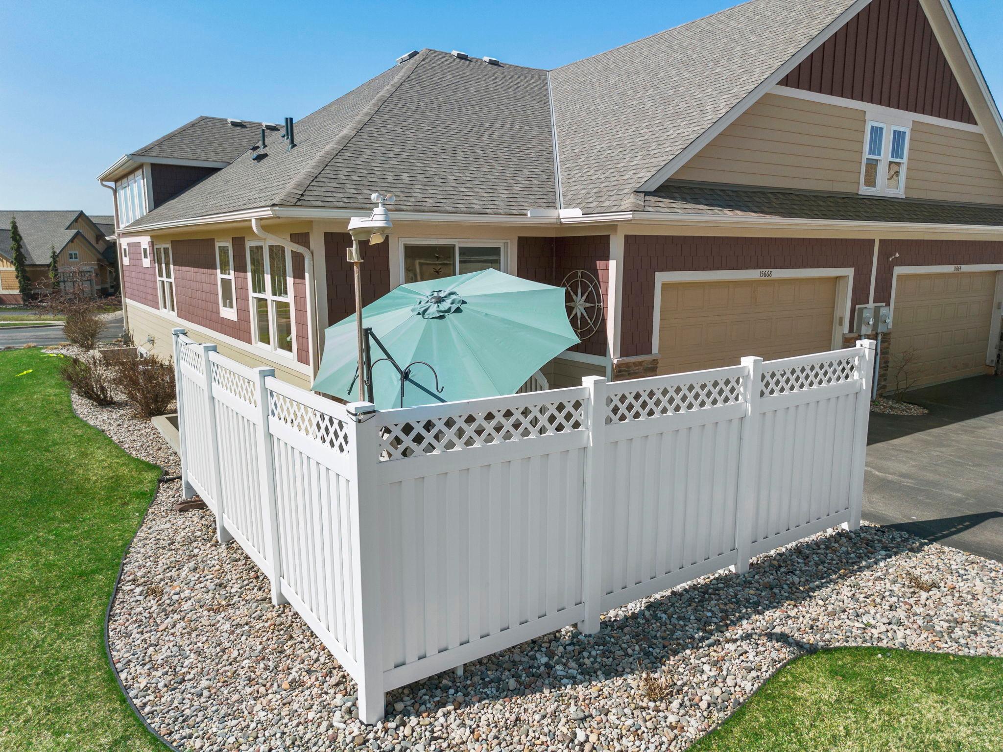 Privacy fence around patio