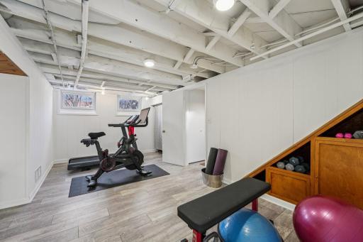 Lower level flex space perfect for workout area, recreation room, or additional living space.