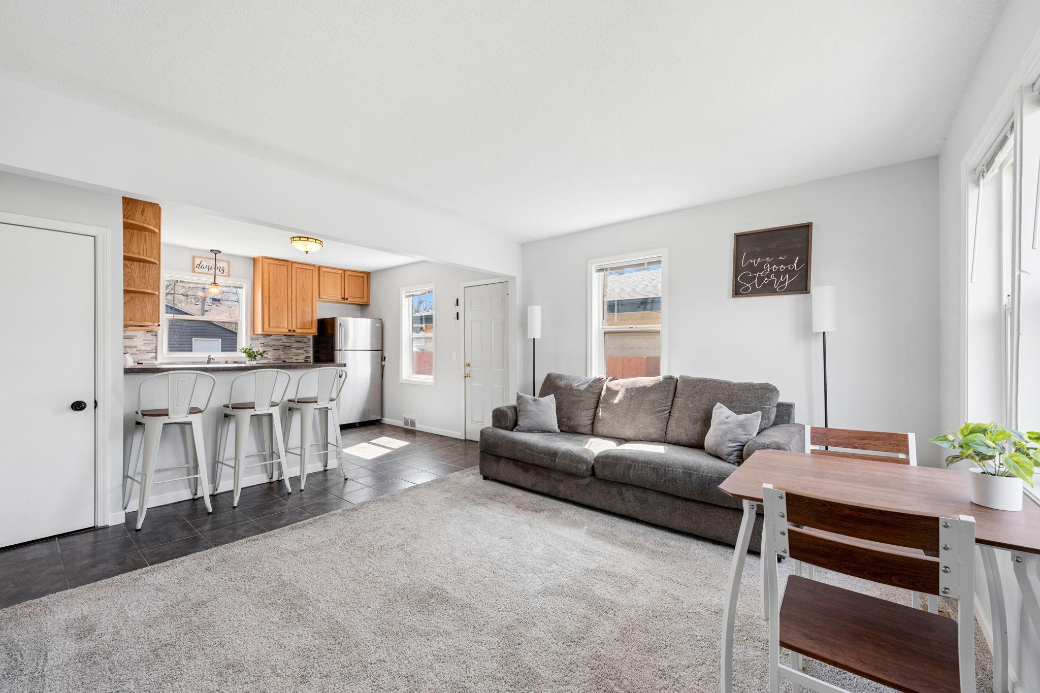 Inviting open-concept layout with seamless flow between rooms.