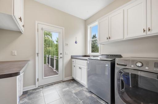 Convenient exterior door from laundry, let the dog in and out