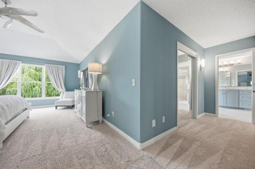 Large segue from bedroom to access two large separate walk-in closets