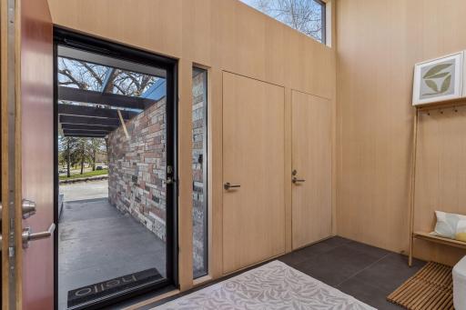 Large entry way is also connecteed to oversized heated garage.