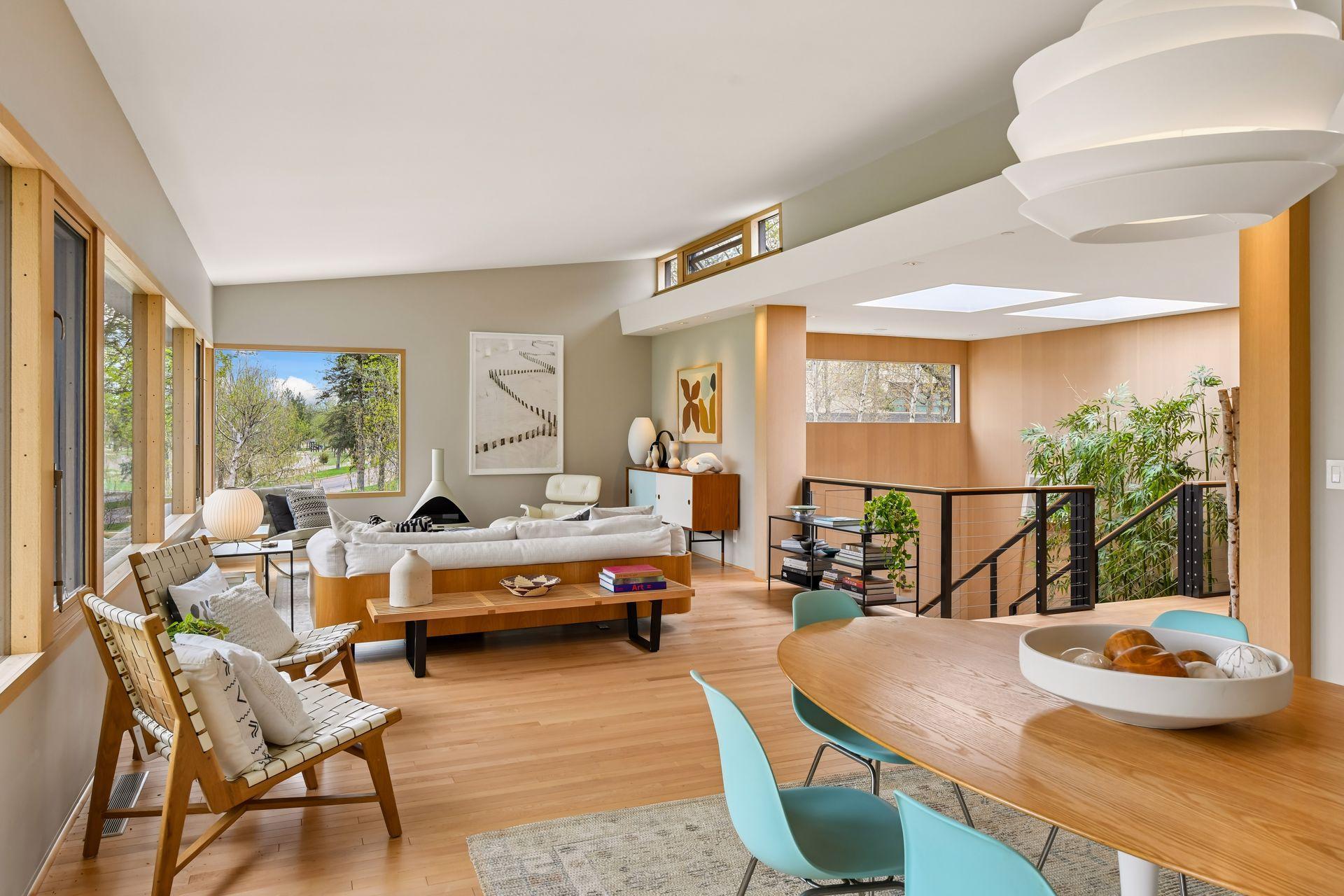 Extensive windows provide generous natural light.