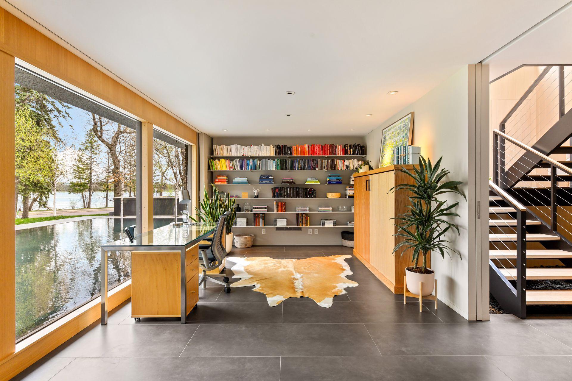 Office space has a murphy bed perfect for guests.