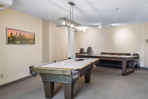 Billiard table and ping pong tables for recreational use.