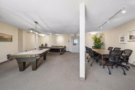 Large table can be used for group meetings.