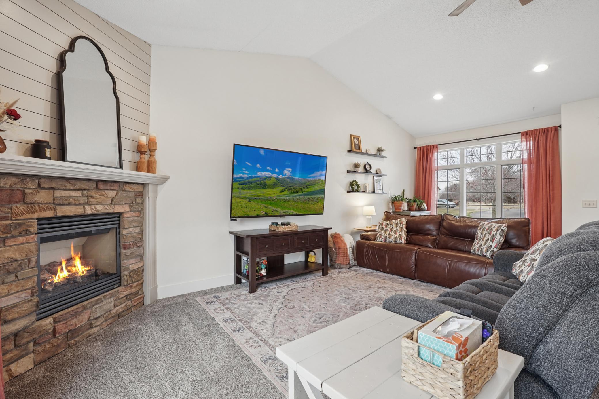 Living room is spacious and open