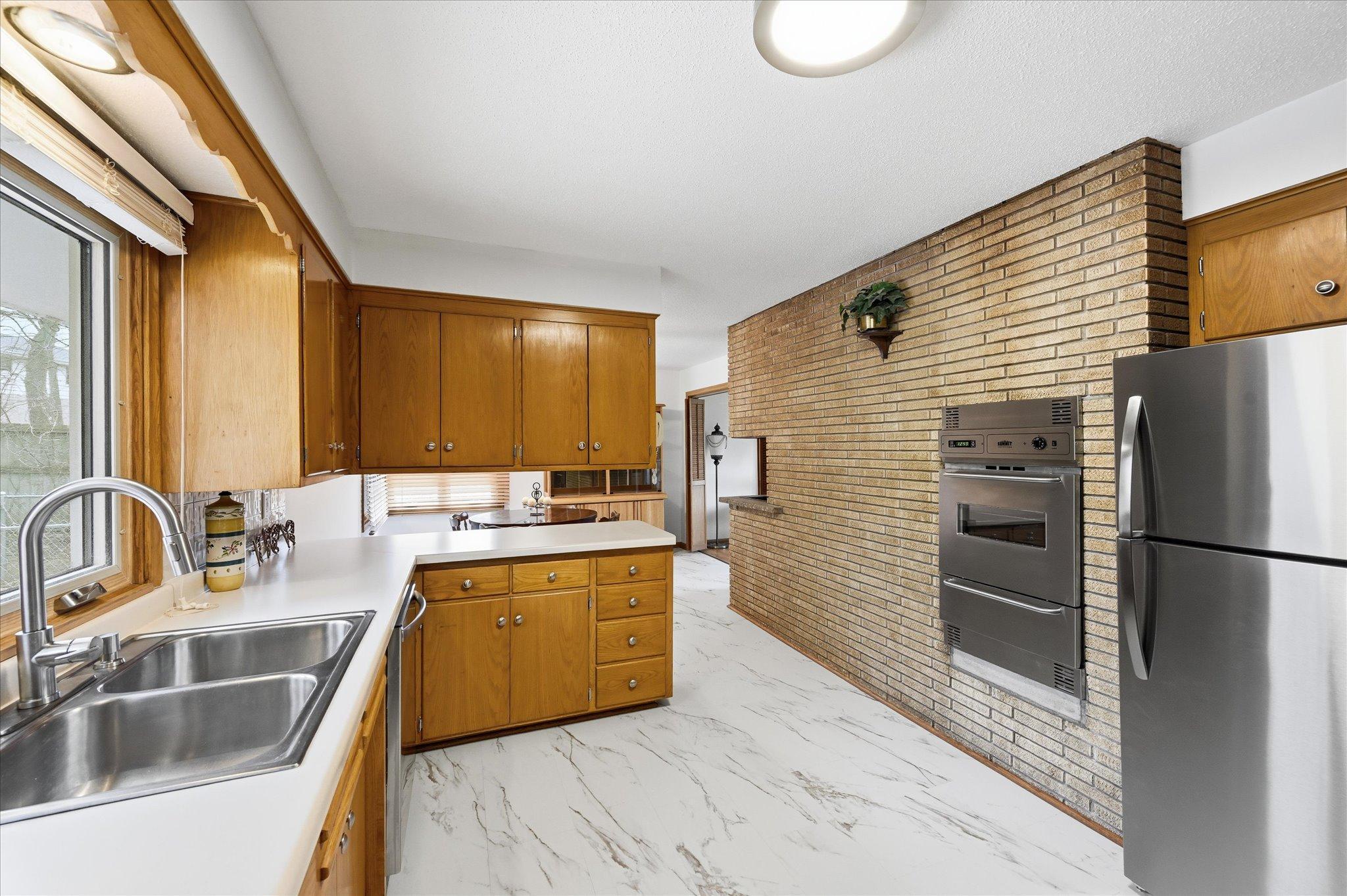 Mid-century brickwork, central to the home