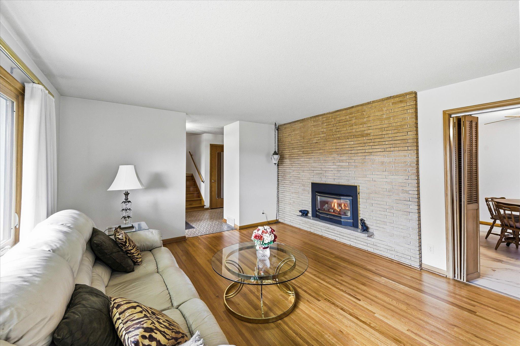 Gas burning fireplace