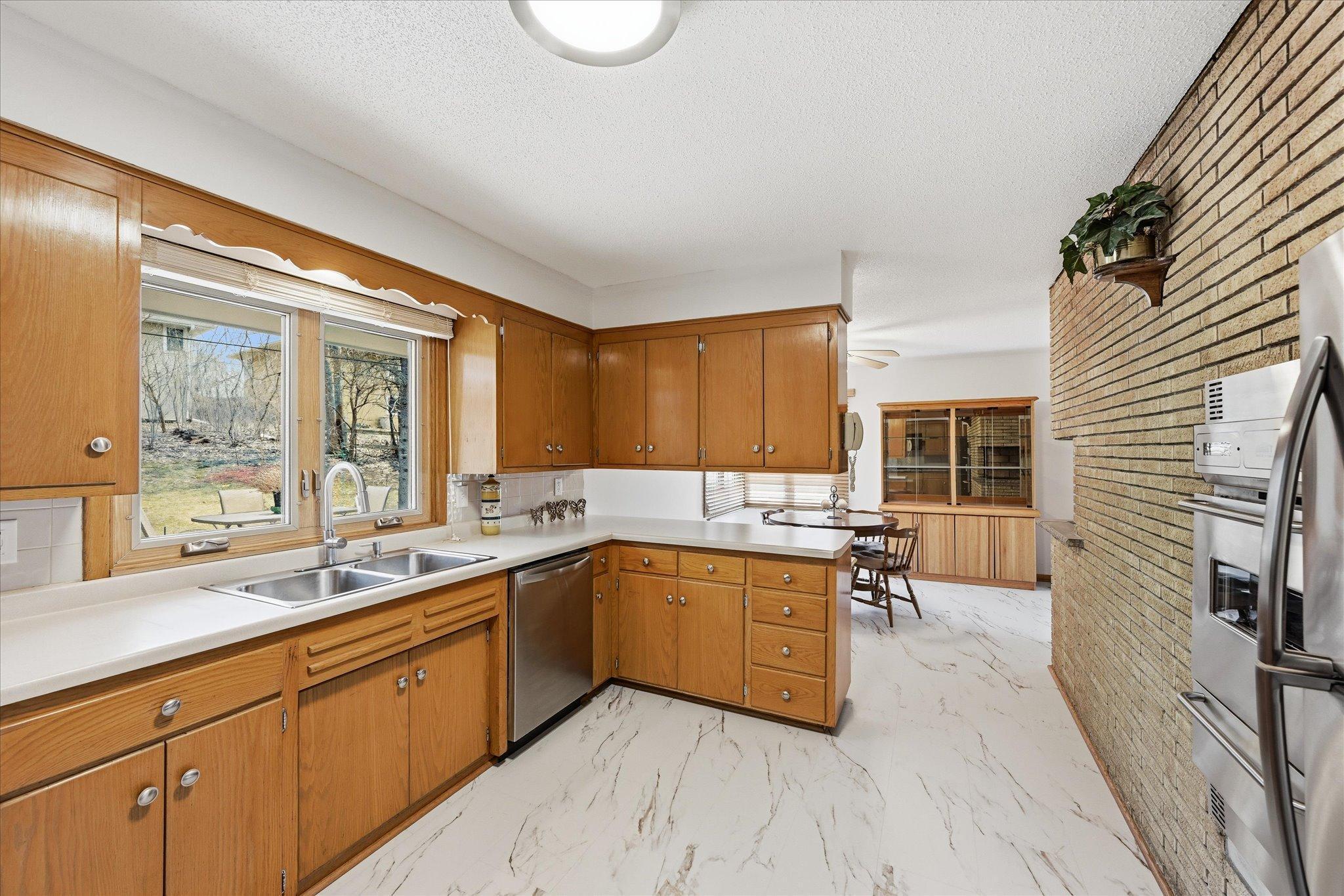 New flooring in kitchen and dining room