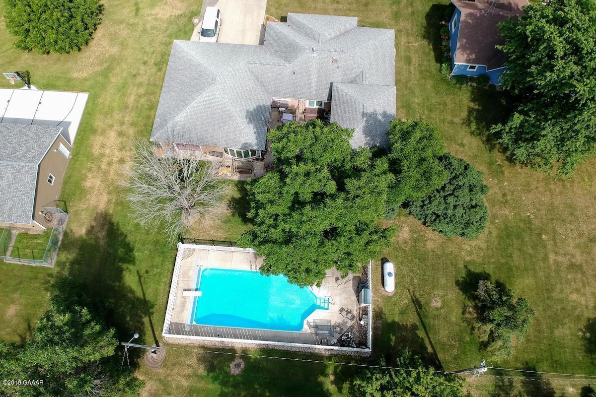 Aerial view pool & house