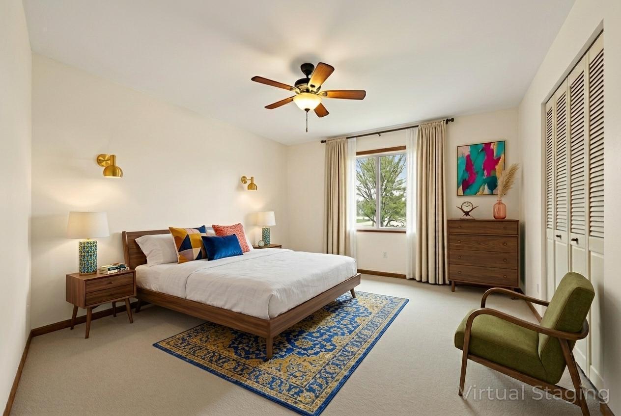 virtually staged bedroom
