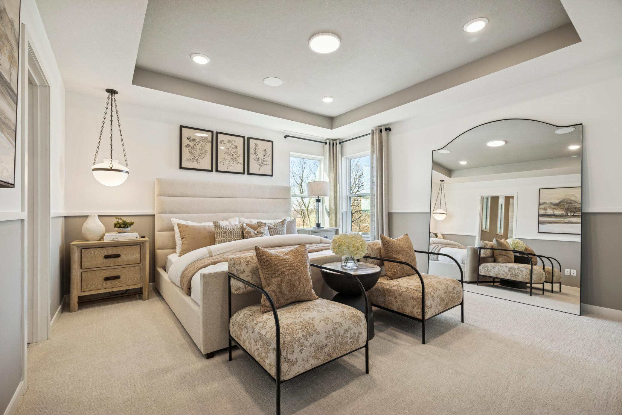 Welcome to your own personal oasis! Your new oversized primary bedroom is the perfect space for you to start and end your day.