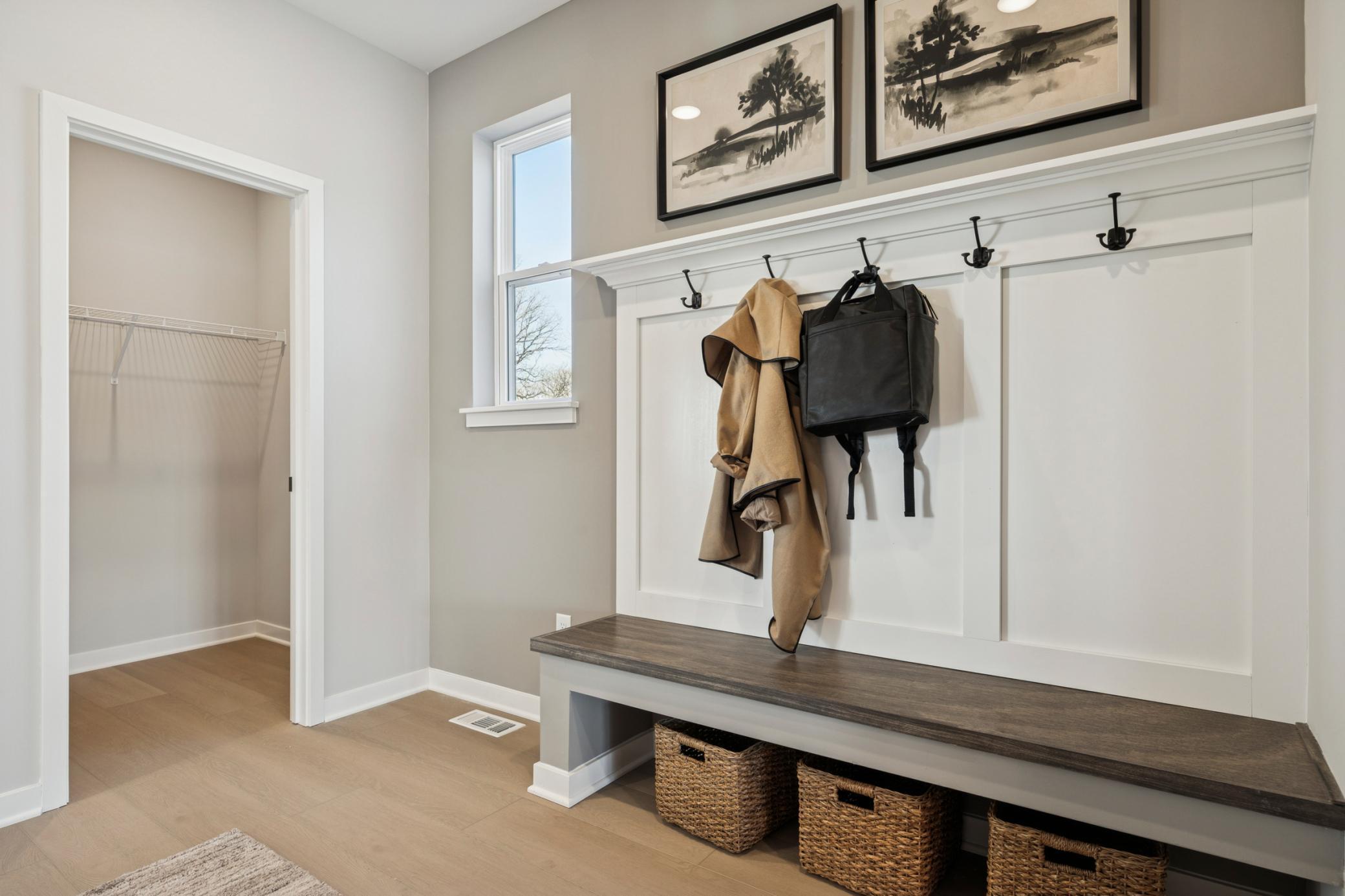 Charming mud room between garage and kitchen