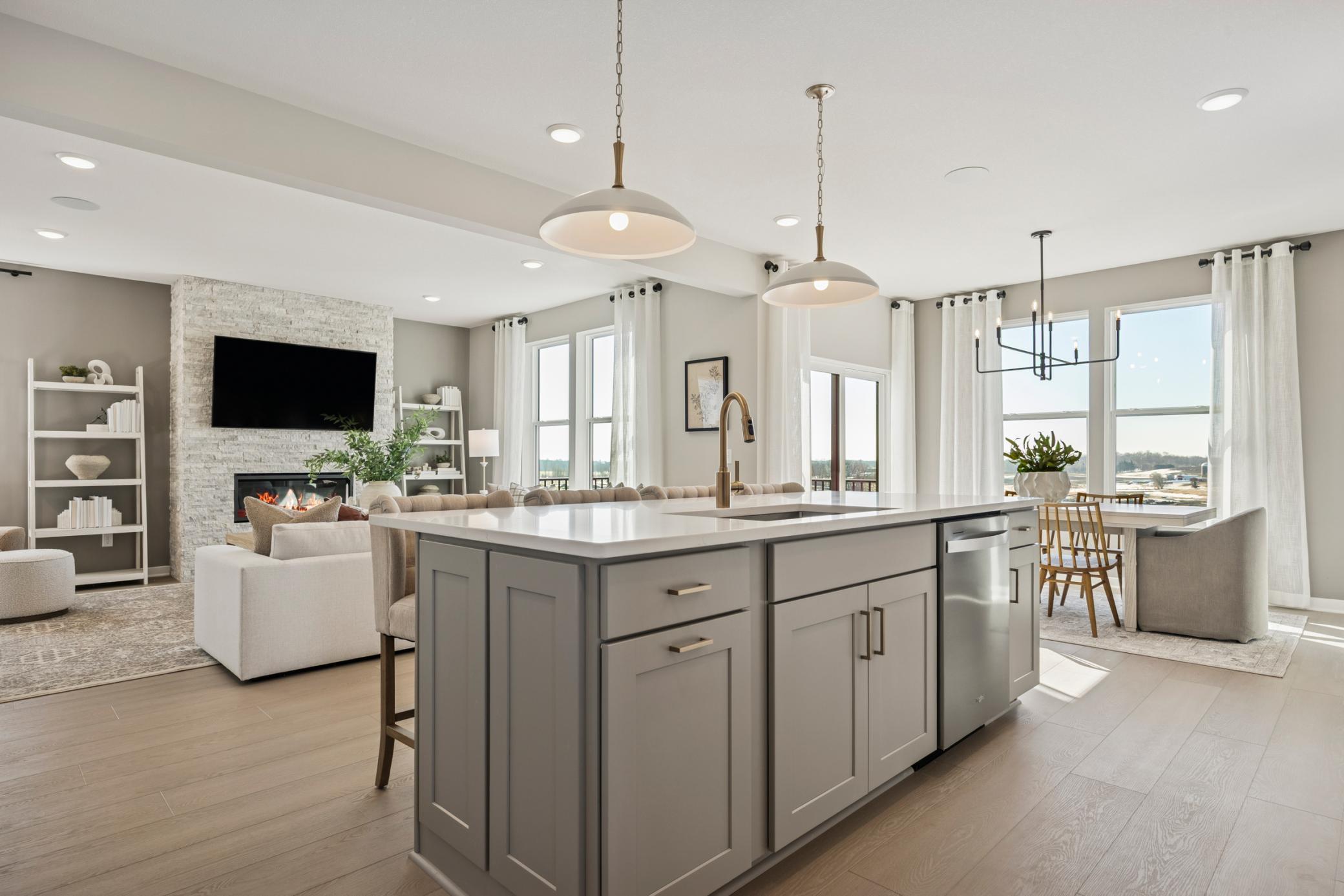 Large center island with seating